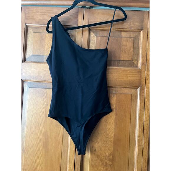 Abercrombie & Fitch Women's Seamless One Shoulder Sleeveless Bodysuit Black SZ M - Picture 6 of 11